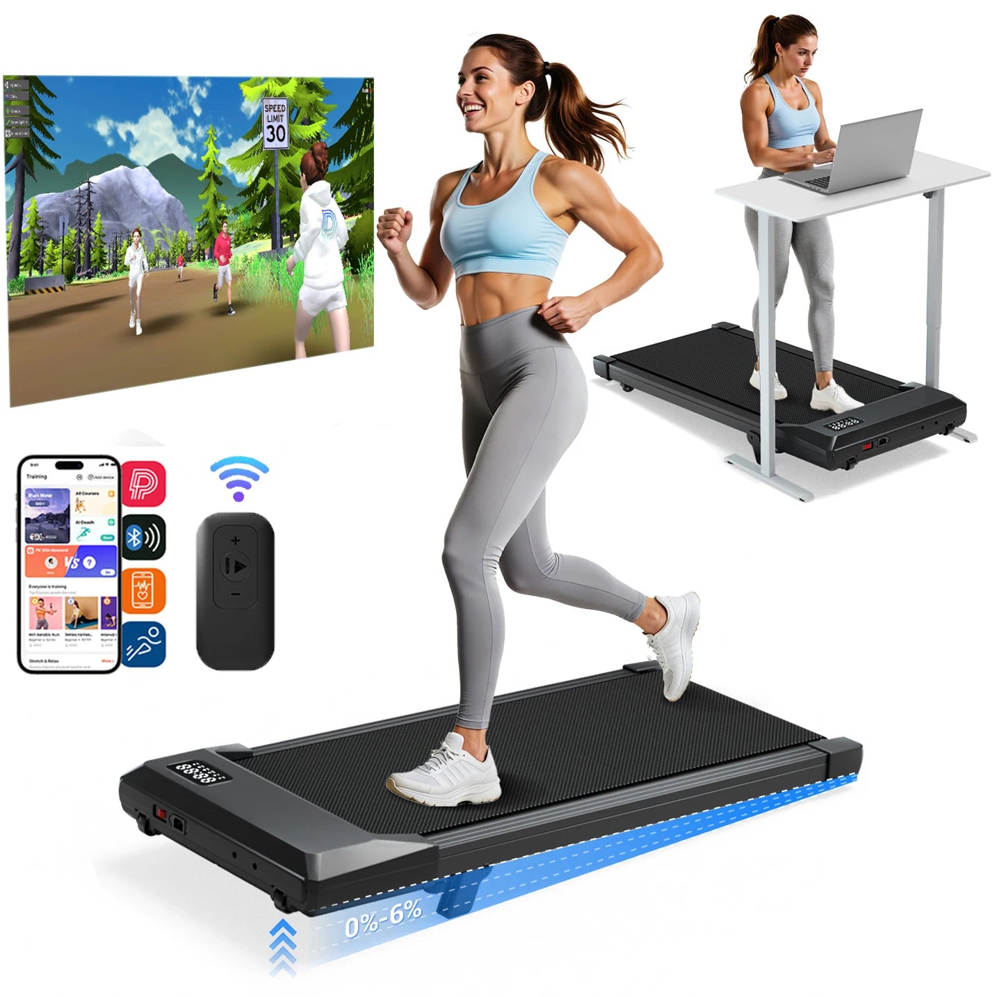 Superun Under Desk Treadmill 2.5 HP Quiet Walking Pad