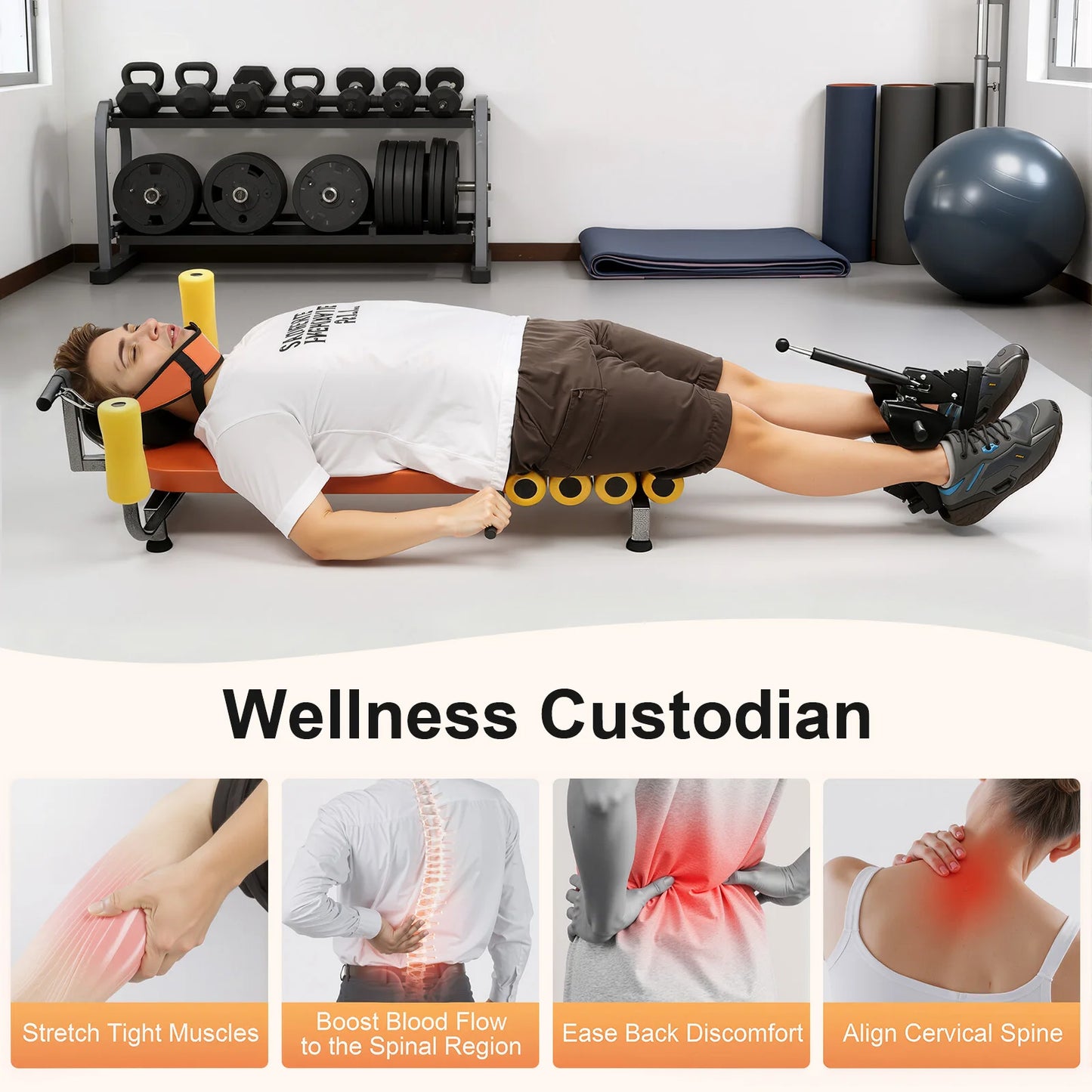 Adjustable Back Stretch Bench For Spinal Decompression Relief