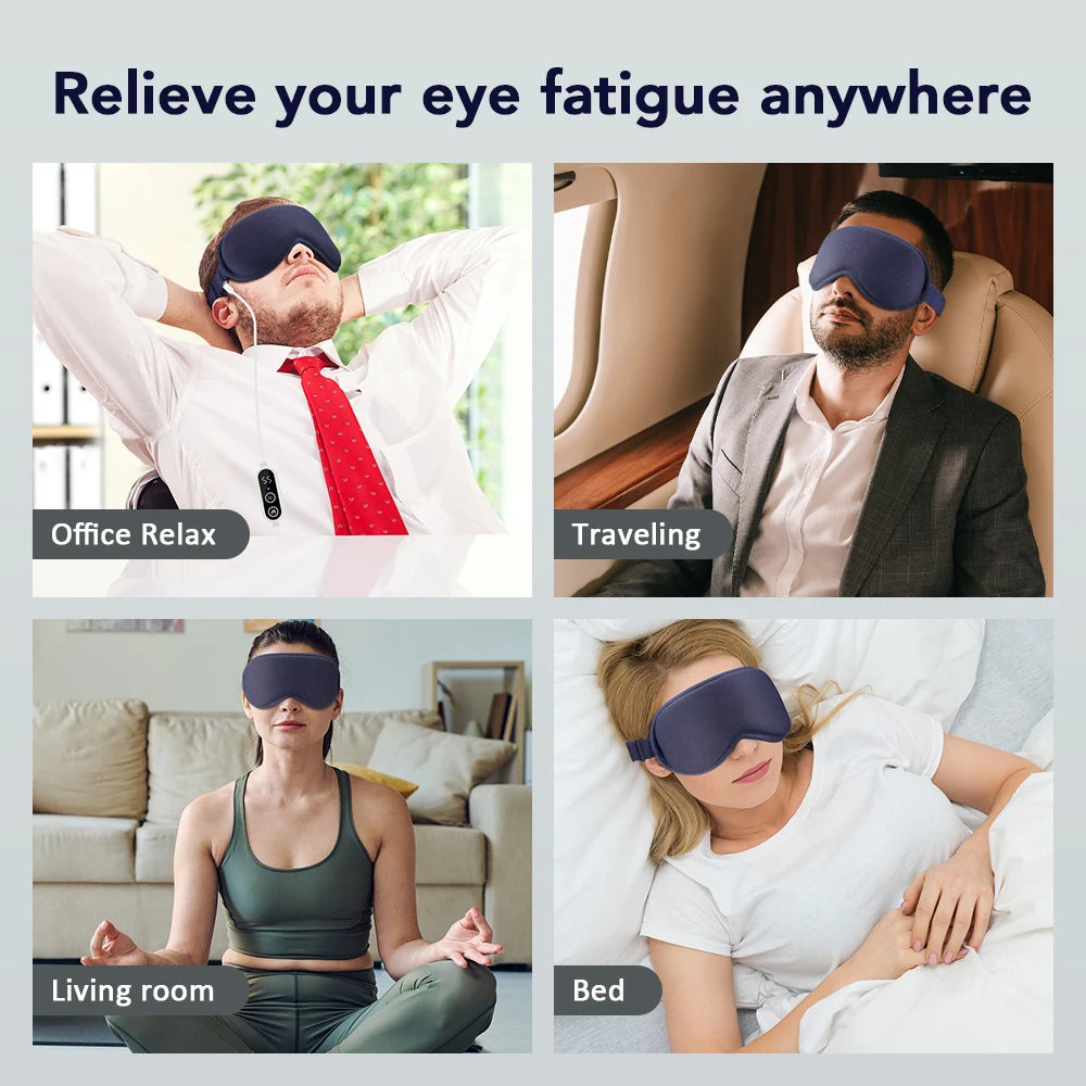 Hailicare Hot Compress Electric Steam Eye Mask 3D Massage