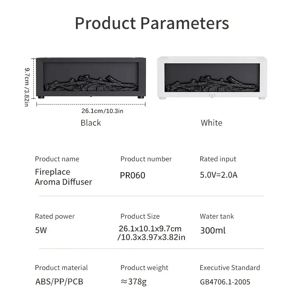 Hign-concerned Multifunctional Aroma Diffuser And Humidifier With 7 LED FlameEffect