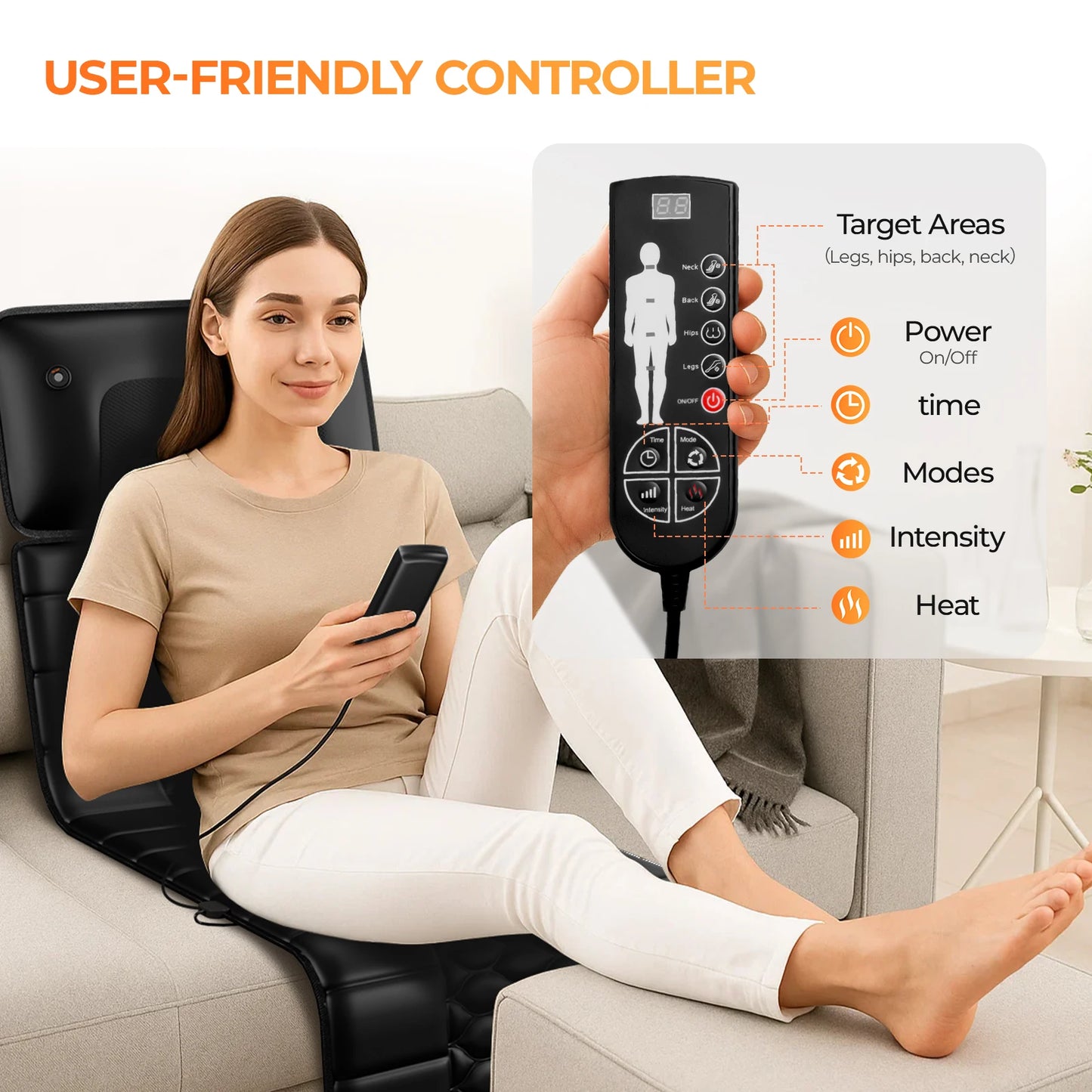 Homemassa Shiatsu Full Body Massage Mat With Heat And Vibration