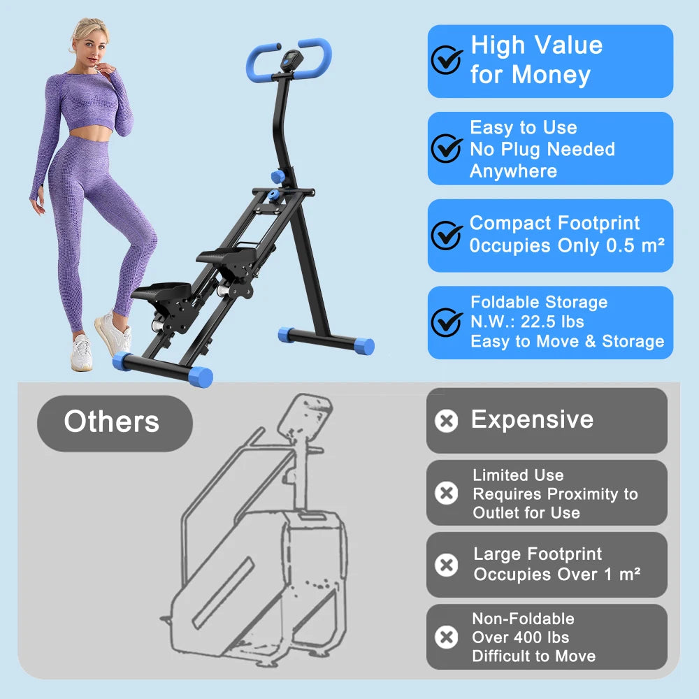 Stair Stepper Vertical Climber Fitness Machine With Adjustable Handlebar