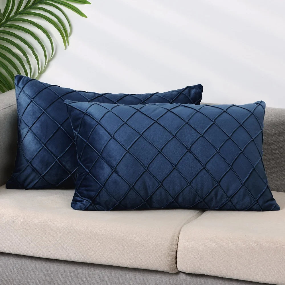 DUTRIEUX Velvet Geometric Decorative Pillow Covers Set TwoPiece MachineWashable Home