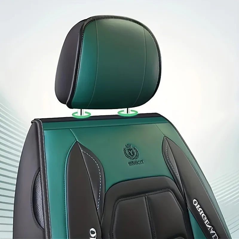 Comfort Edition PU Leather 5 Seater Seat Covers With 2 Headrests Included Wear Resistant Easy To Clean