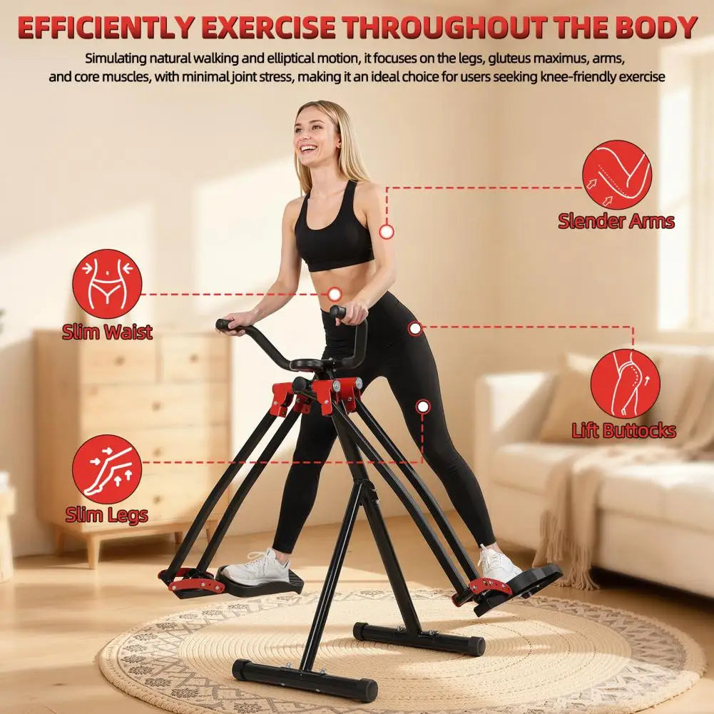 Foldable Elliptical Air Walker Cross Trainer With LCD Monitor