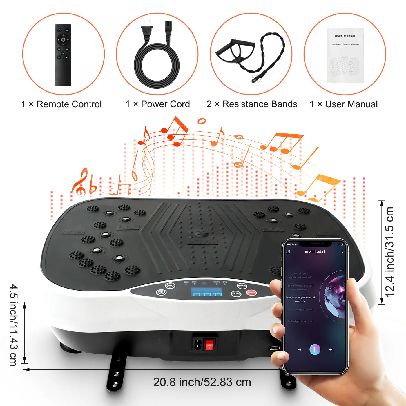 HignConcerned Vibration Plate Exercise Machine FullBody Fat Shaker Bluetooth Remote