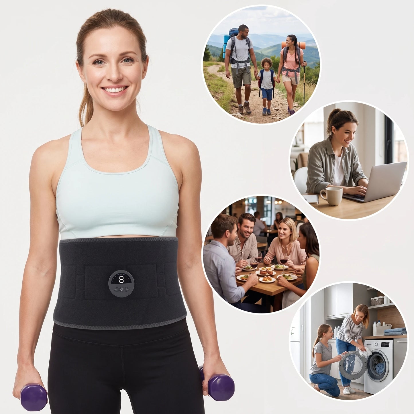 Hailicare Portable Electric Waist Massager With Silicone