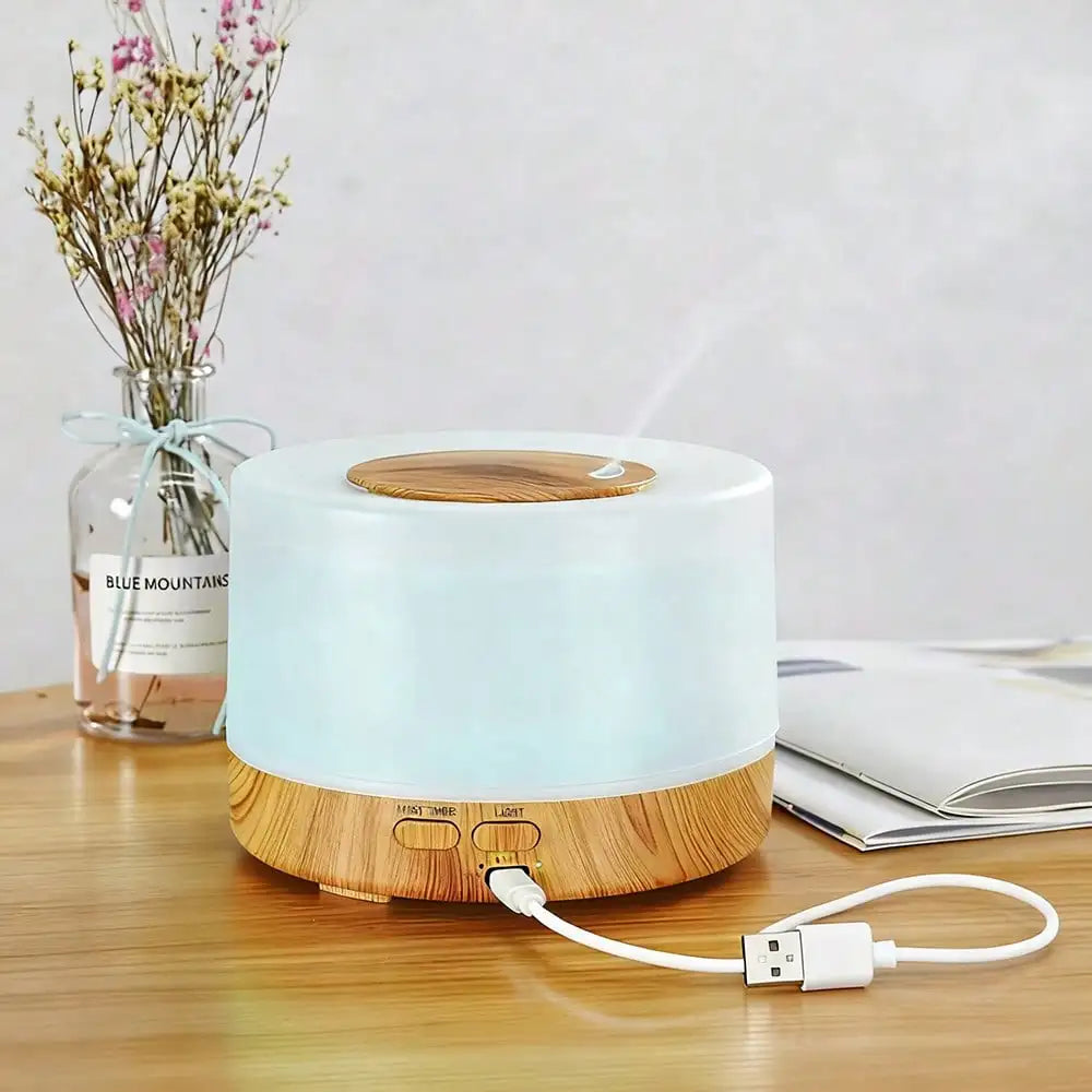 Send 6 Oils,500ML Aroma Diffuser, 7 Color LED Humidifier, Ultrasonic Quiet Operation, Large Rooms.sv25060602088831083
