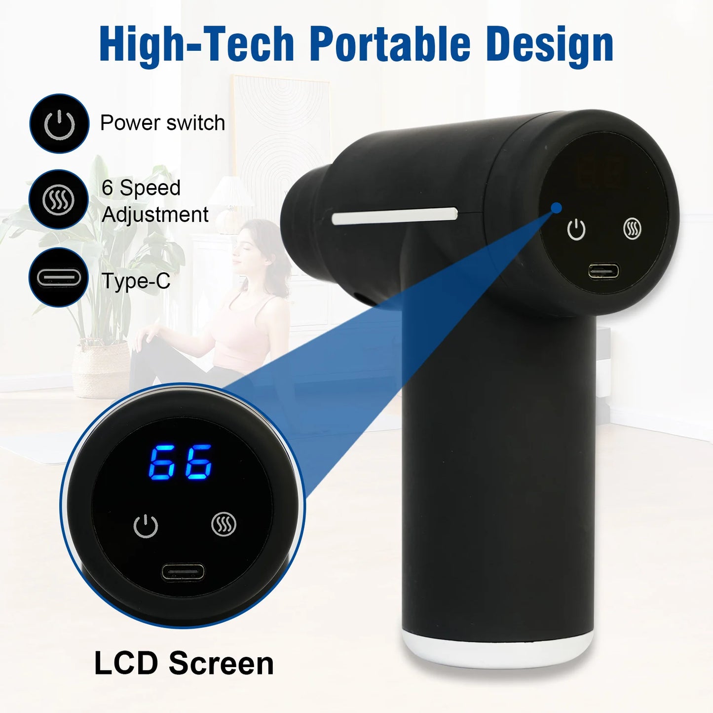 Hot Cold Therapeutic Massage Gun Deep Tissue PercussionTherapy Recovery Performance