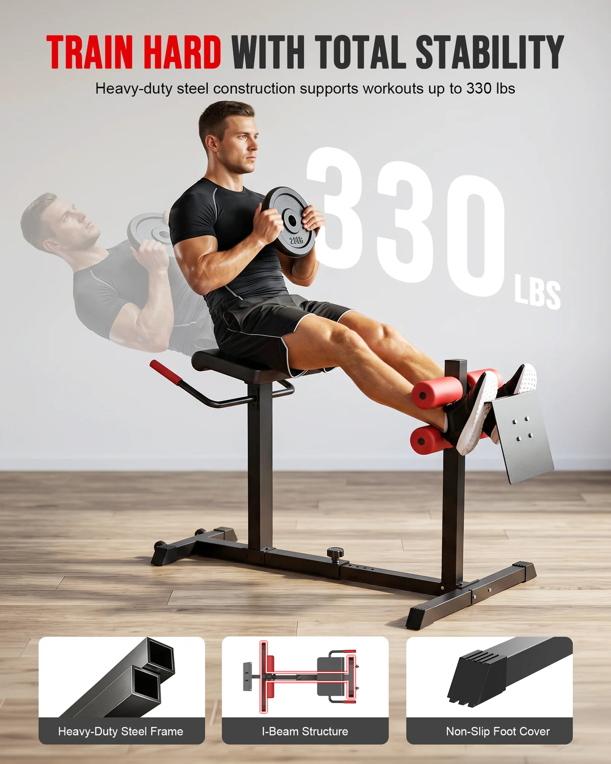 EYESUN Roman Chair Hyperextension Bench For Home Gym Strength Training