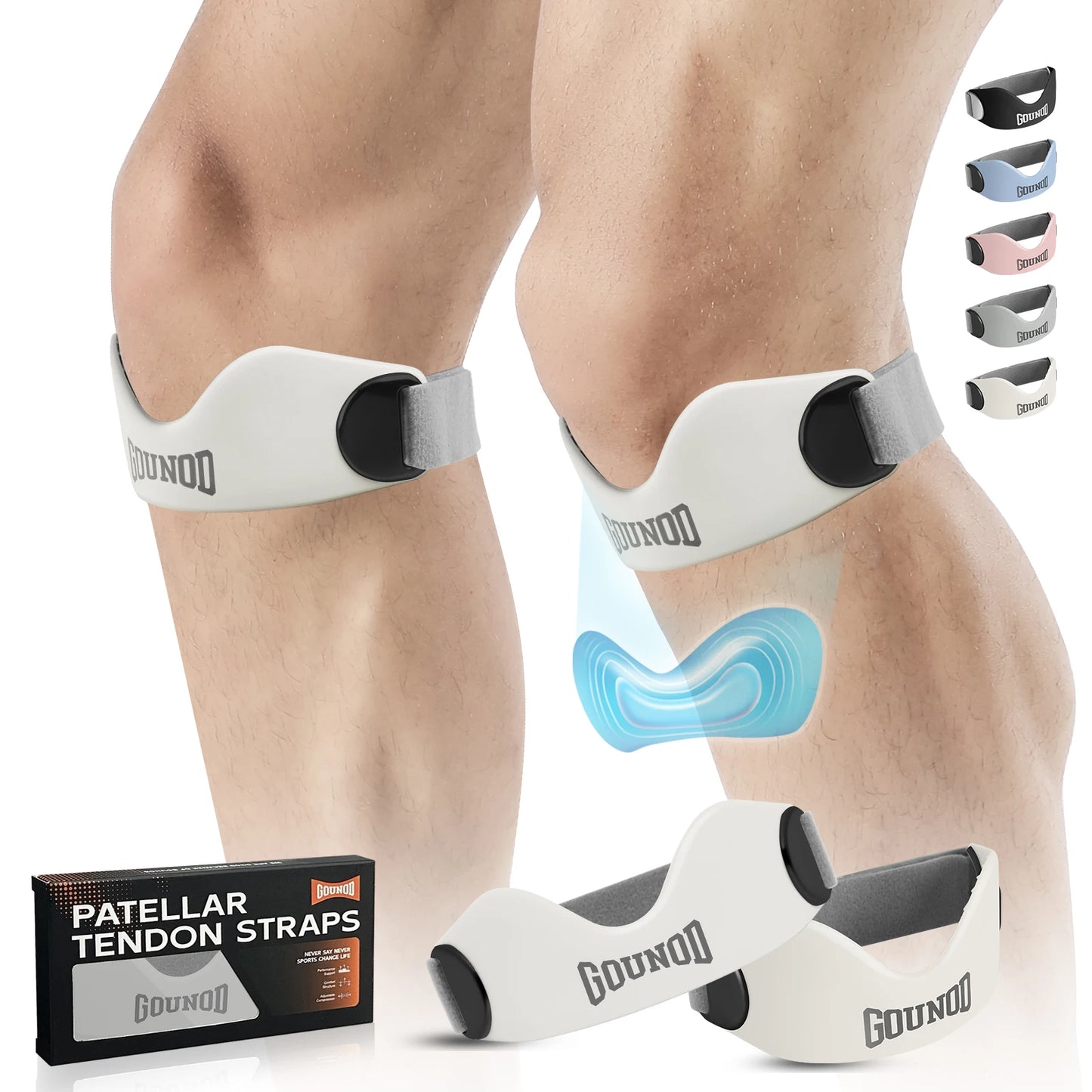 GOUNOD Patellar Tendon Support Strap For Knee Pain Relief Adjustable