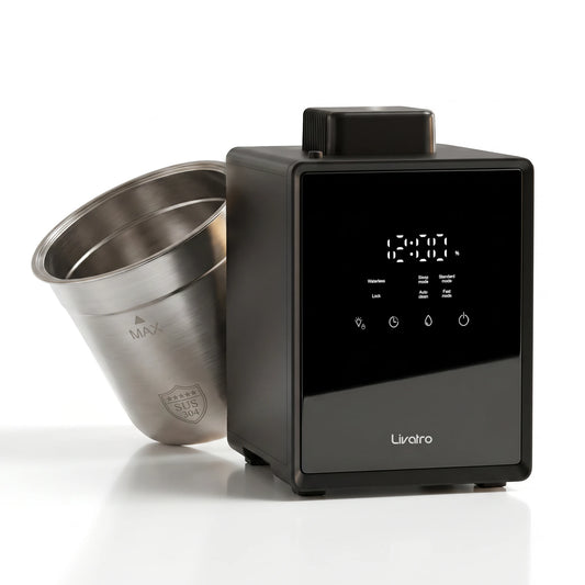 Livatro 3L Warm Mist Humidifier with 304 Stainless Steel Tank, 12H Timer, Sleep Mode & Auto Clean for Bedroom