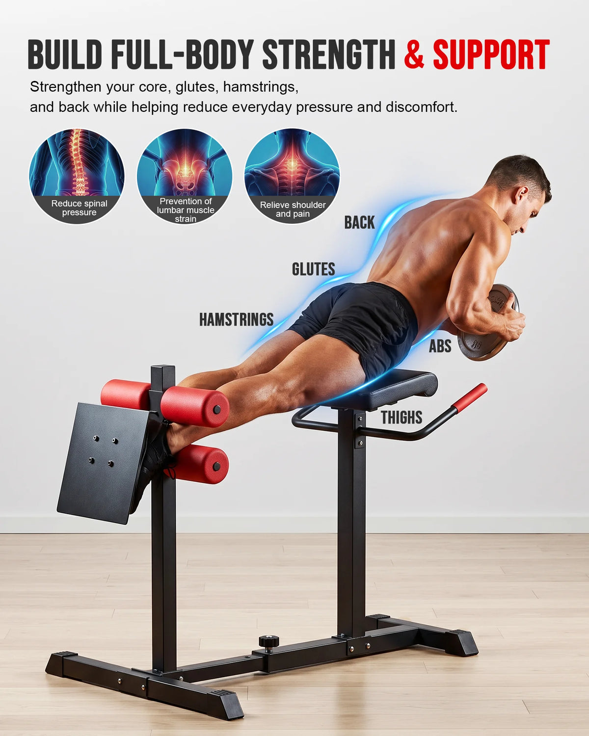 EYESUN Roman Chair Hyperextension Bench For Home Gym Strength Training