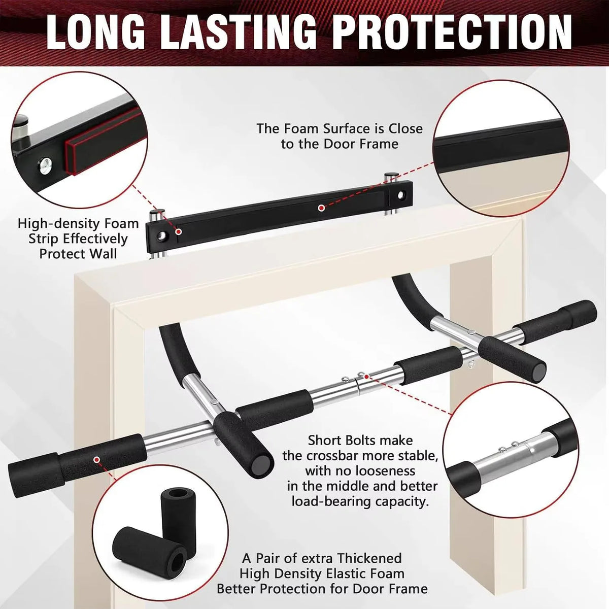 DIAMRI Adjustable Doorway Pull Up Bar For Home Strength Training