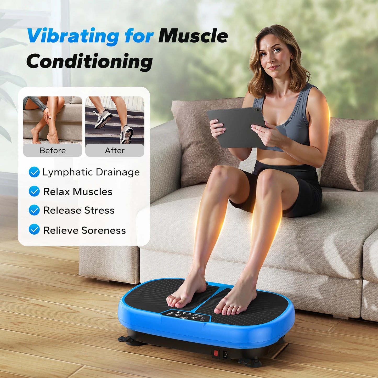 MERACH EMS Vibration Plate Lymphatic Drainage Detoxification And Neuromuscular Therapy