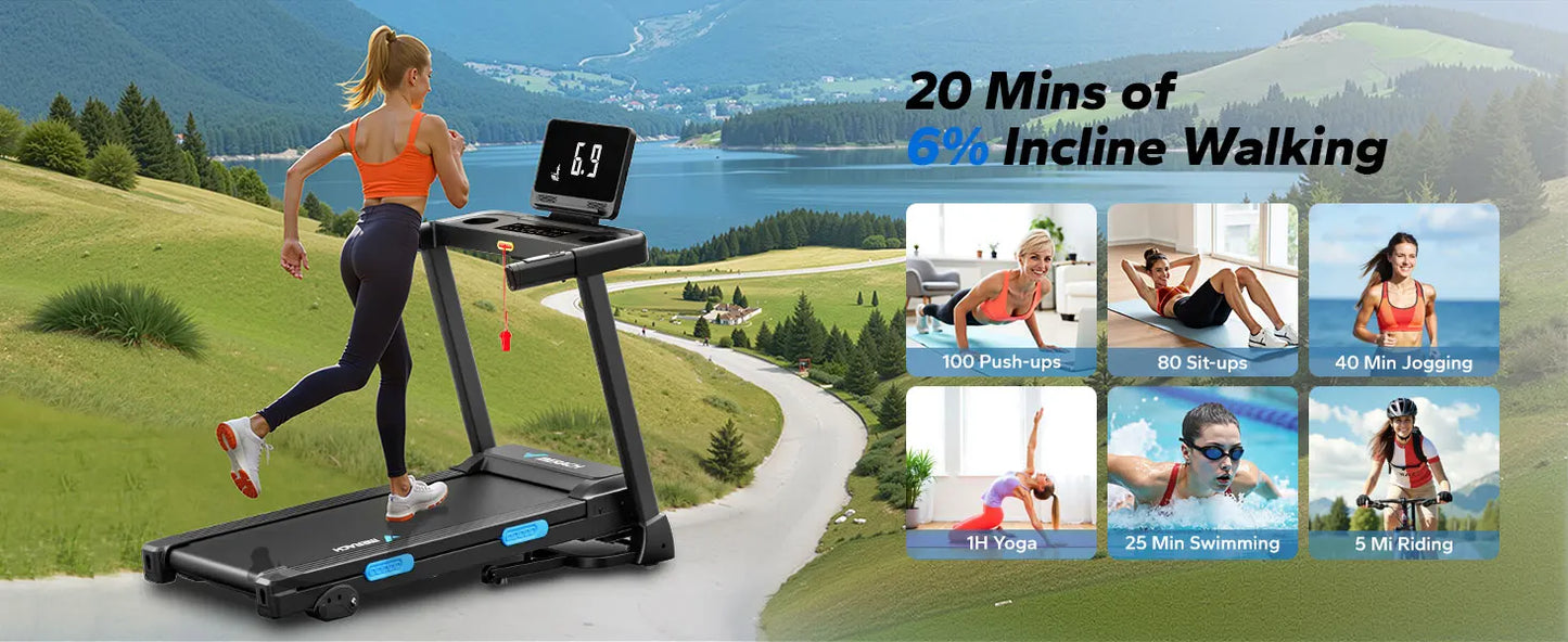 MERACH Foldable Treadmill T12 Incline With Heart Rate Monitoring