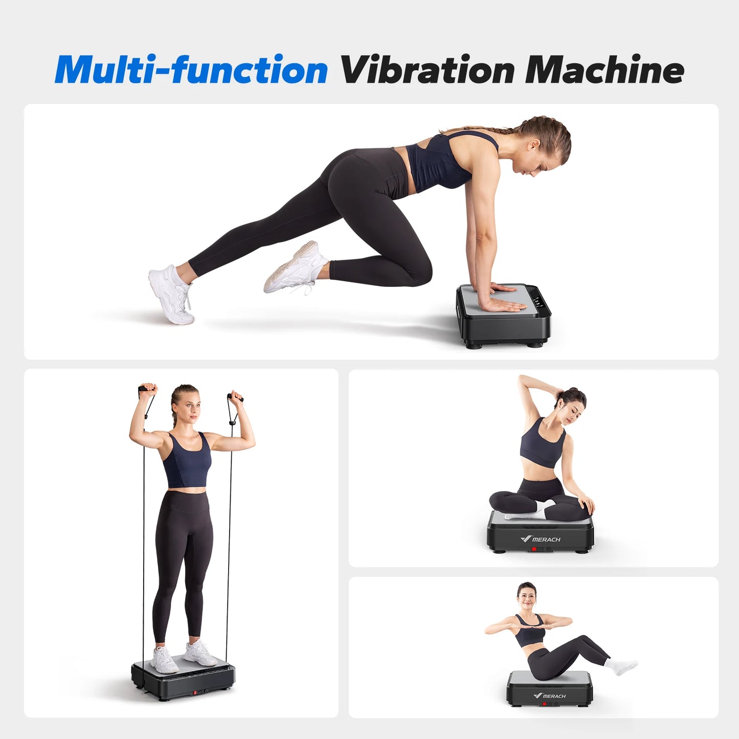 MERACH Vibration Plate Exercise Machine For Lymphatic Drainage Relief Performance
