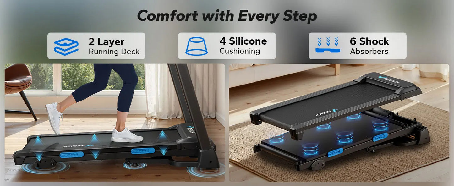 MERACH Foldable Treadmill T12 Incline With Heart Rate Monitoring