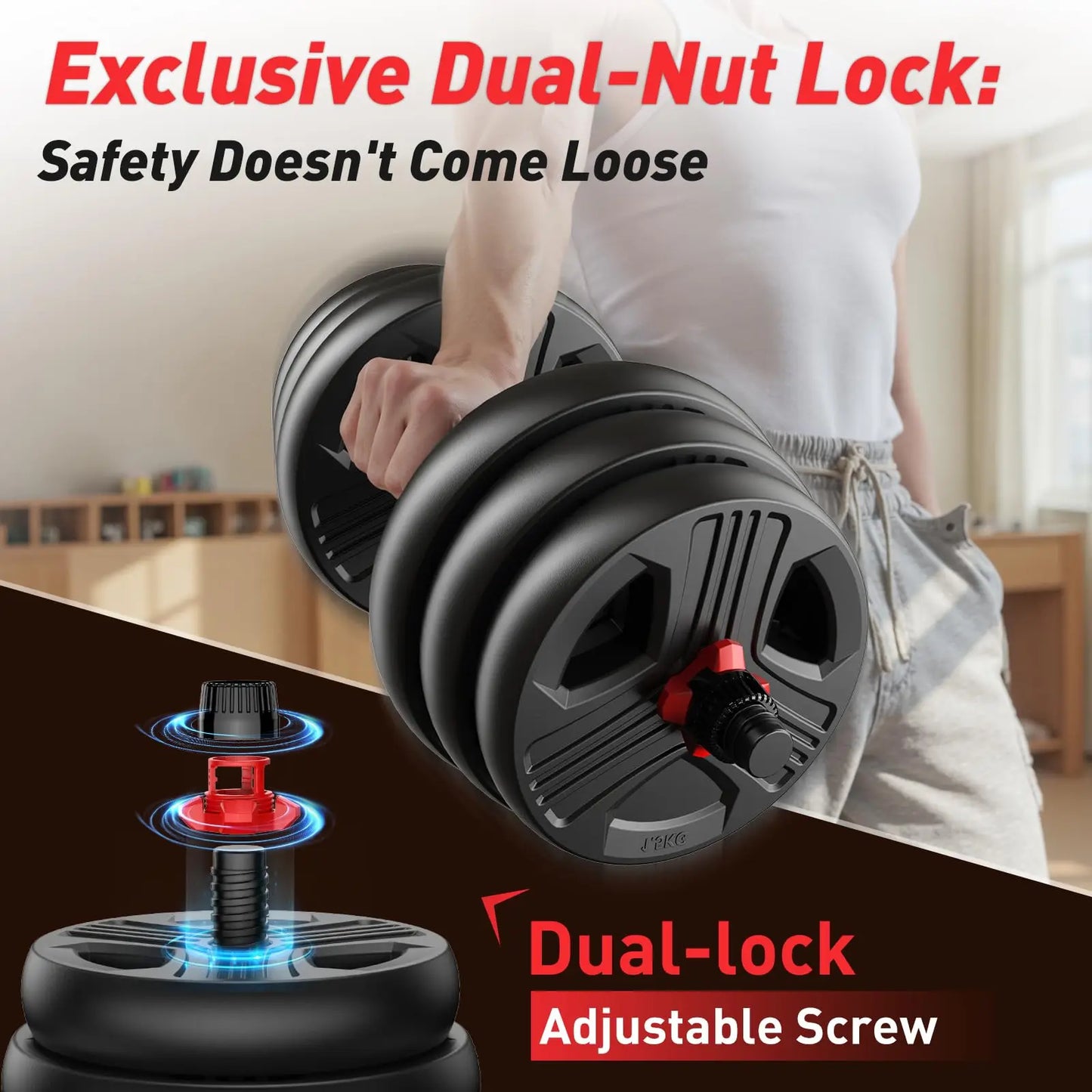 FED Fitness Adjustable 5 In 1 Free Weights Dumbbell Set