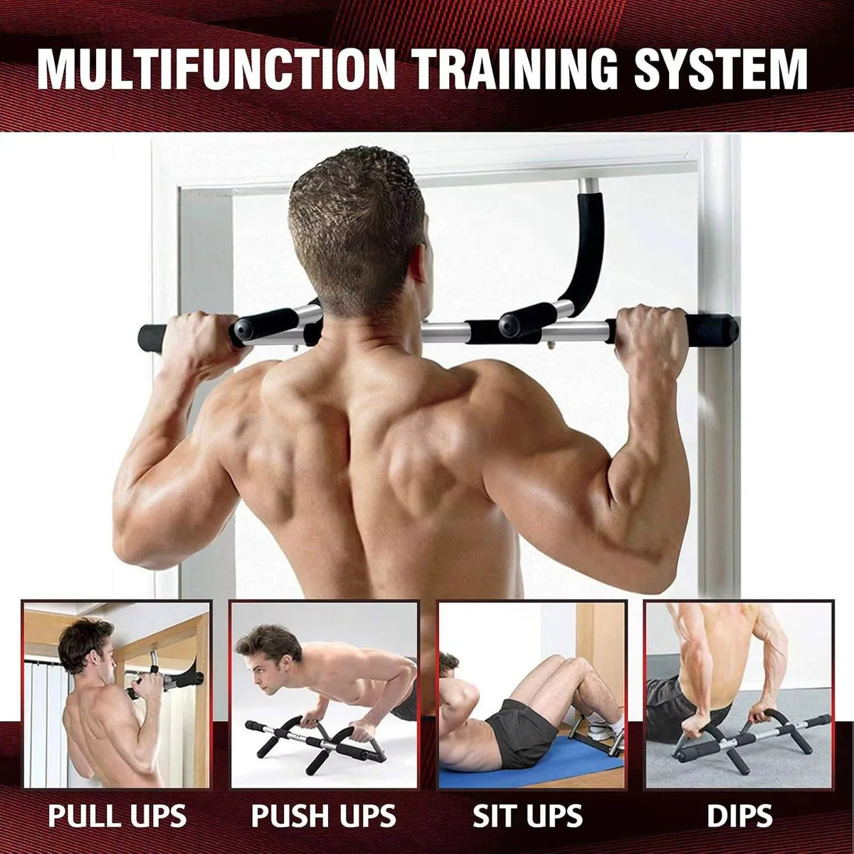 DIAMRI Adjustable Doorway Pull Up Bar For Home Strength Training