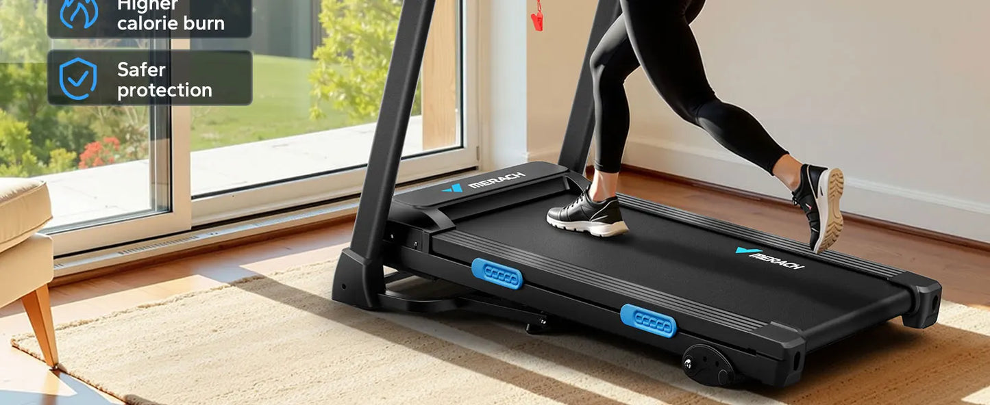 MERACH Foldable Treadmill T12 Incline With Heart Rate Monitoring