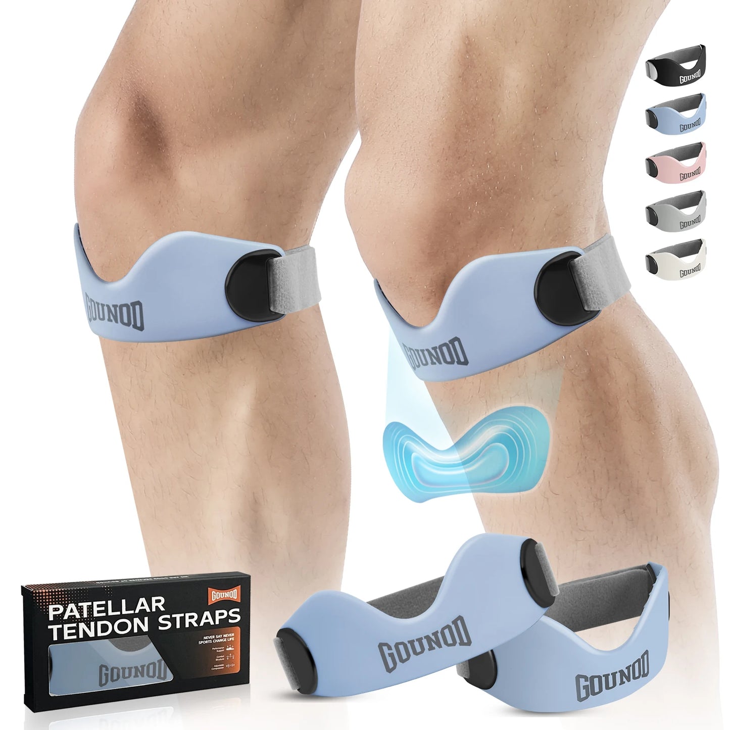 GOUNOD Patellar Tendon Support Strap For Knee Pain Relief Adjustable