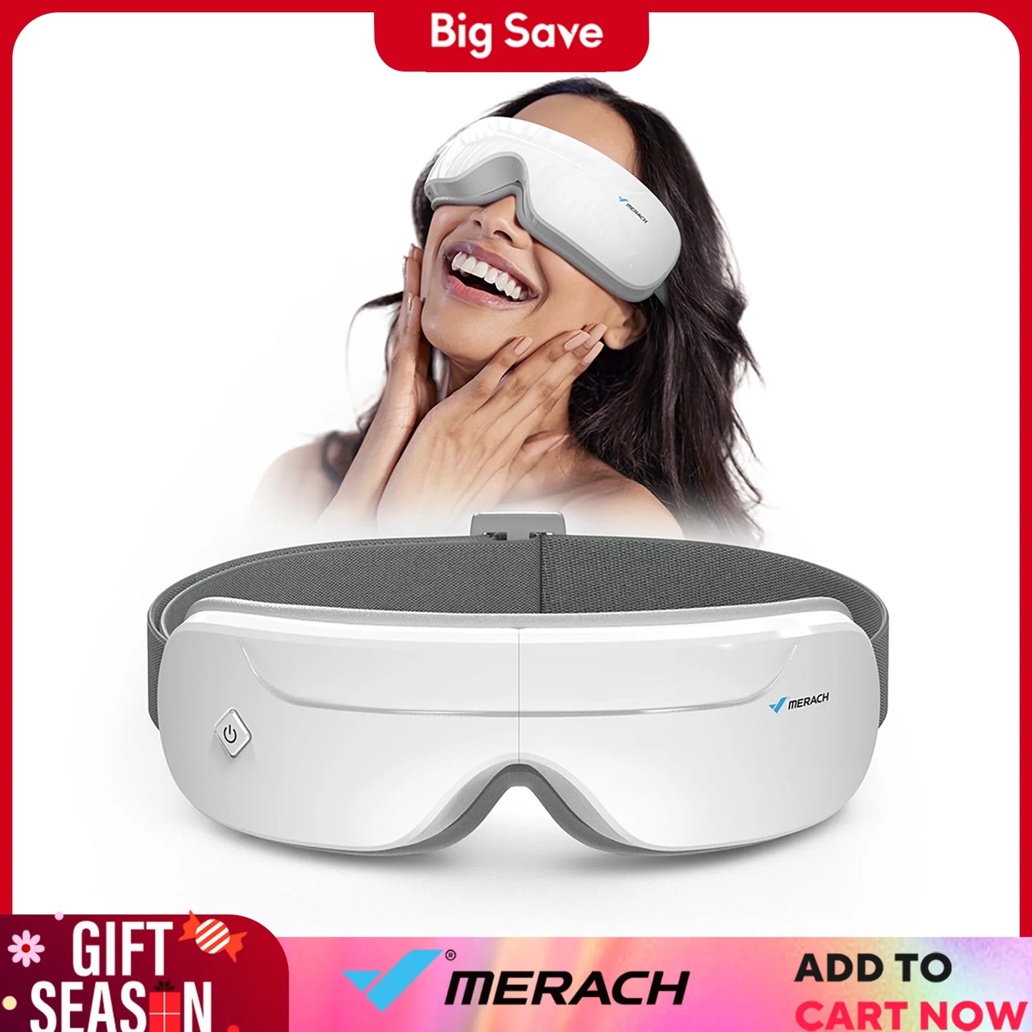 MERACH Eye Massager With Multifunction Heat Therapy And BluetoothEnabled AudioStreaming