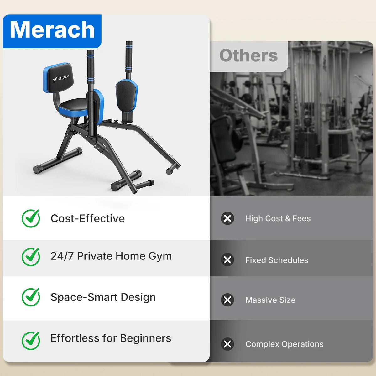 MERACH Hip Abductor Machine Glute And Outer Thigh Trainer