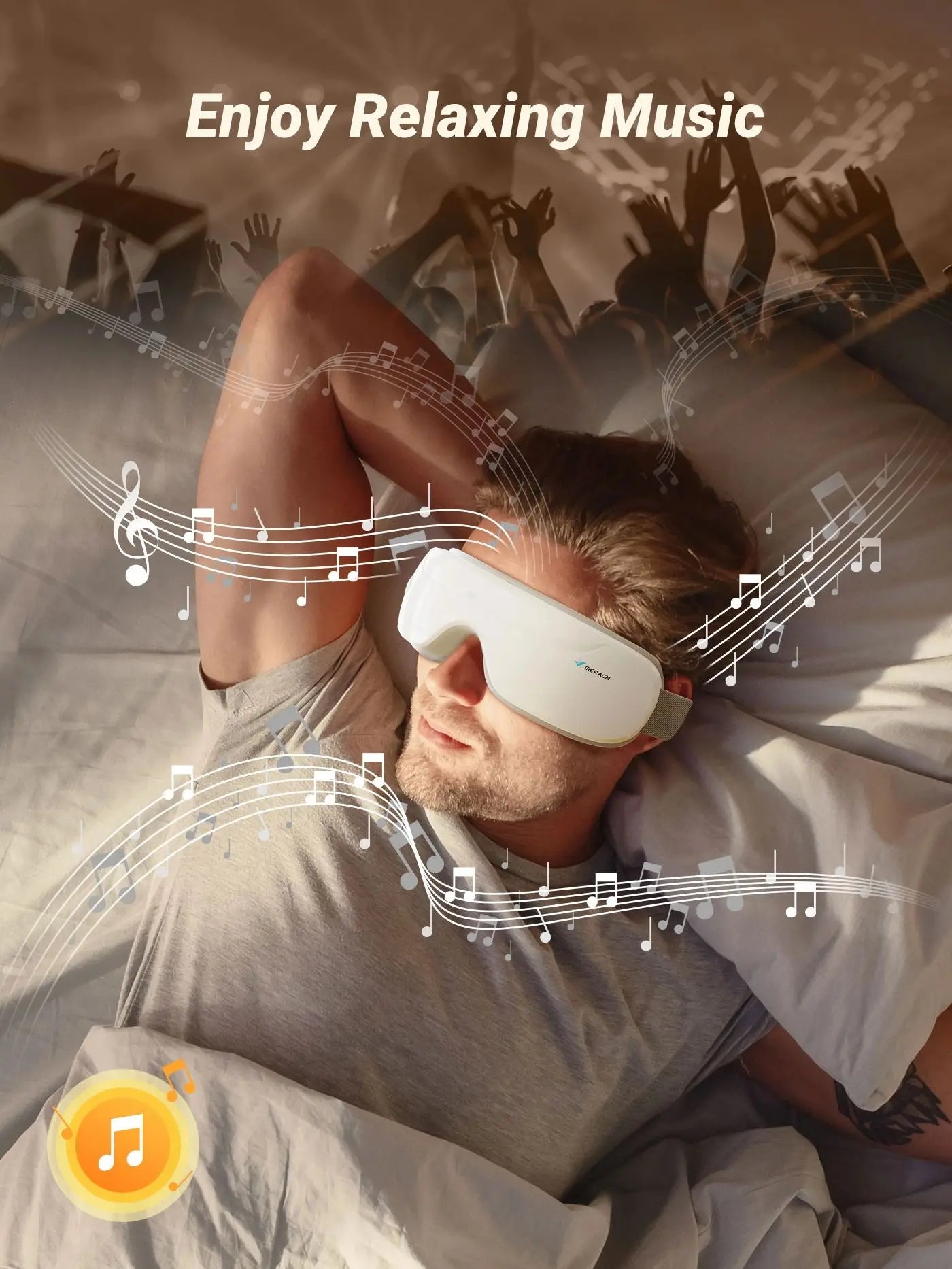 MERACH Eye Massager With Multifunction Heat Therapy And BluetoothEnabled AudioStreaming