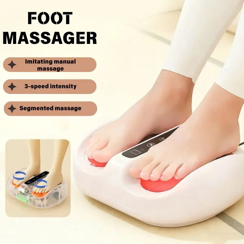 Mini Foot Massager With Hot Compress And Deep Kneading Vibration
