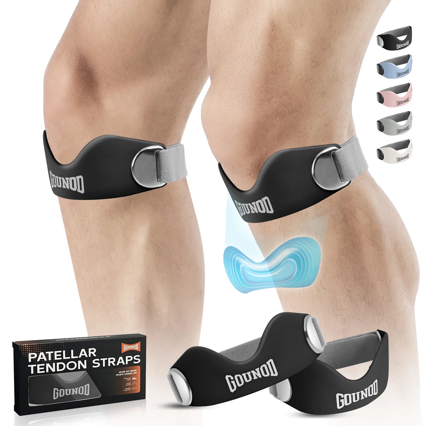 GOUNOD Patellar Tendon Support Strap For Knee Pain Relief Adjustable
