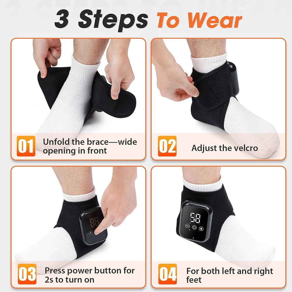 Heated Ankle Brace With Three Heating Levels And USB Vibration