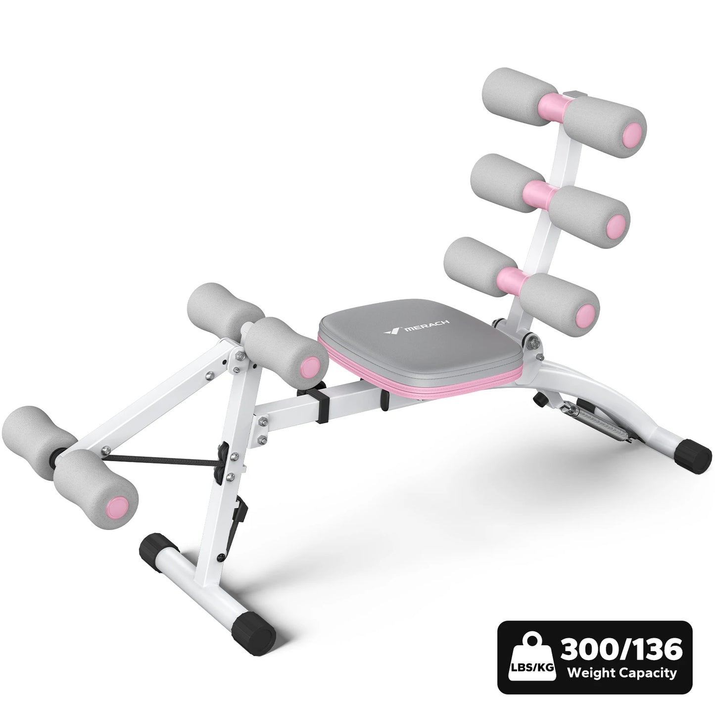 MERACH Ab Machine Multi-Functional Adjustable Ab Trainer Bench Home Gym