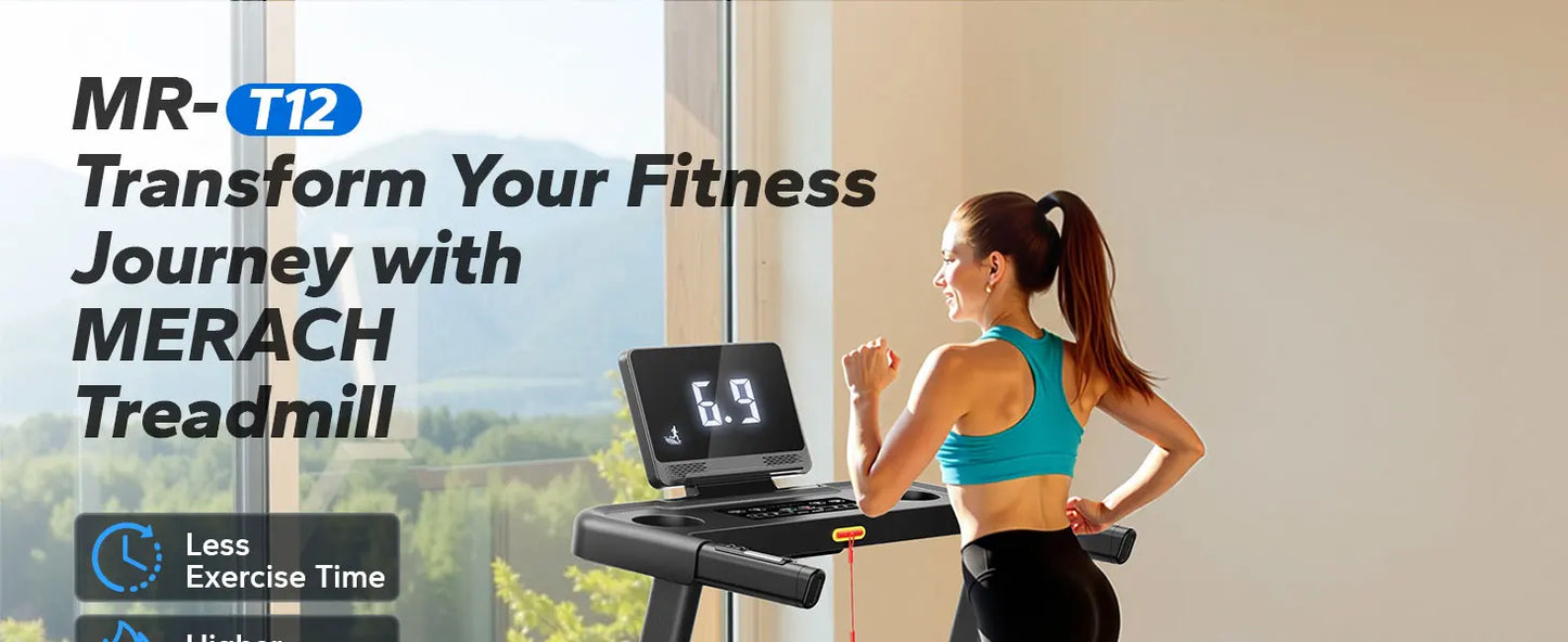 Merach Foldable Treadmill T12 Incline Quiet Cardio