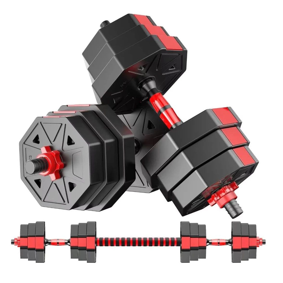Adjustable Dumbbell To Barbell Fitness Set 44lb 3 In 1 Home Gym