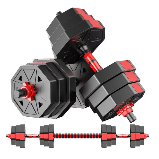 Adjustable Dumbbell To Barbell Fitness Set 44lb 3 In 1 Home Gym