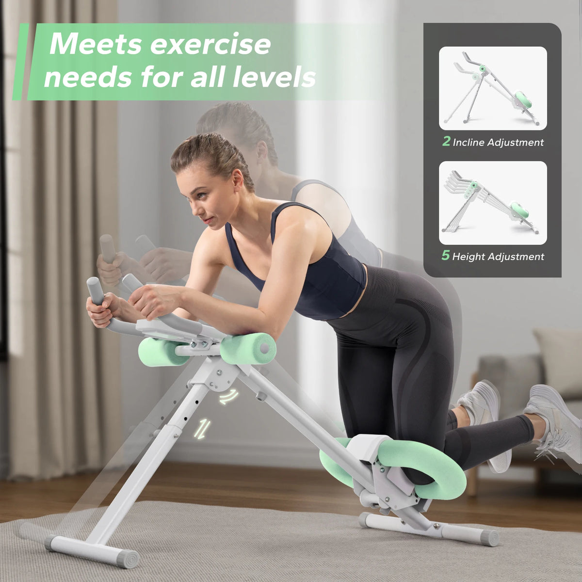 MERACH Adjustable Foldable Abdominal Exercise Machine With Knee Protection