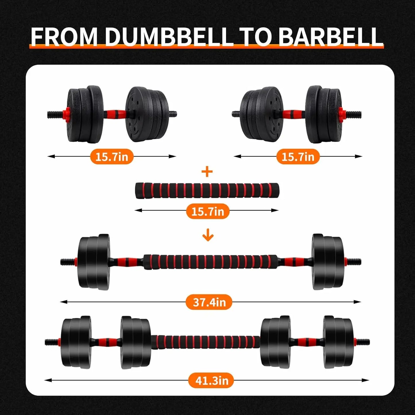 Adjustable Dumbbell to Barbell Set for Home Gym Strength
