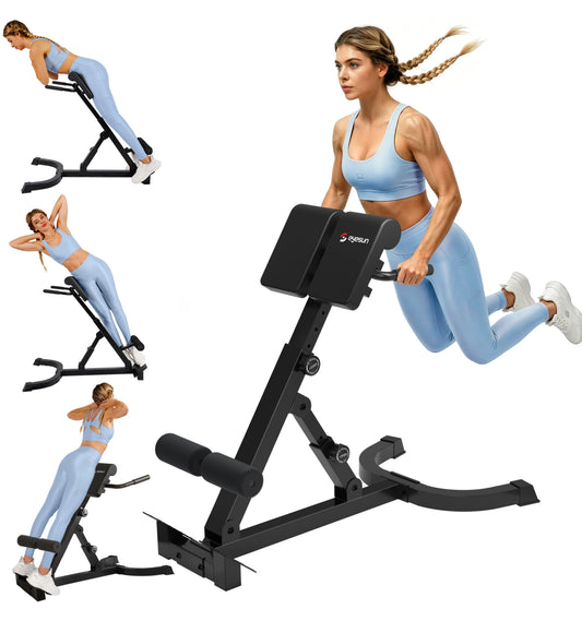 Foldable Roman Chair Back Extension Machine for Core Glute Workouts