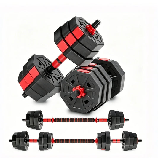 Adjustable Dumbbell Set Convertible Barbell Strength Training Home Gym