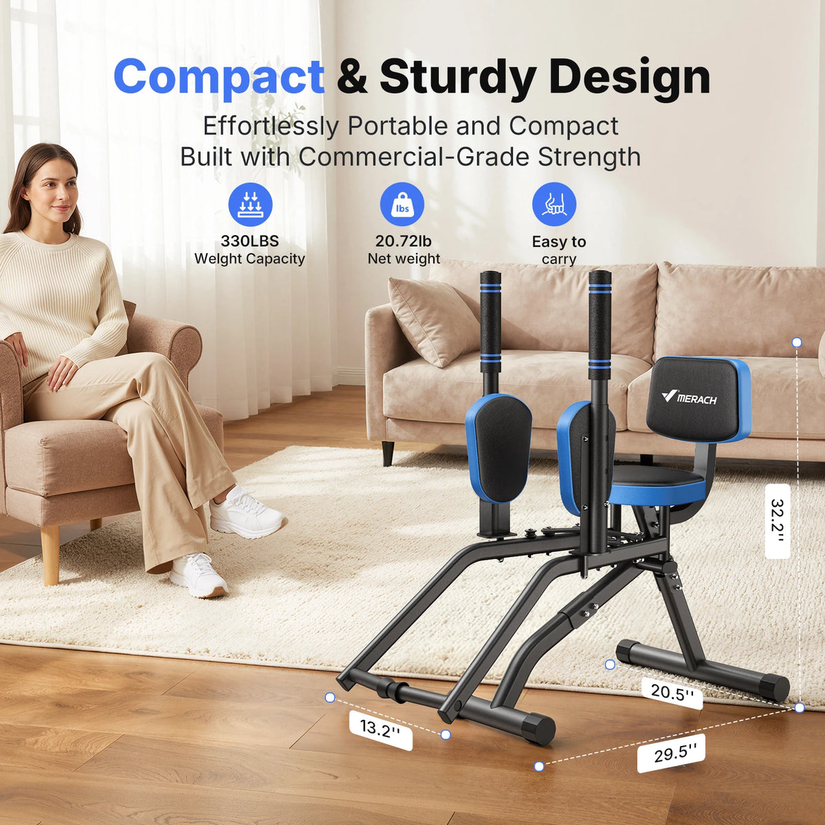 MERACH Hip Abductor Machine Adjustable Glute And Thigh Trainer