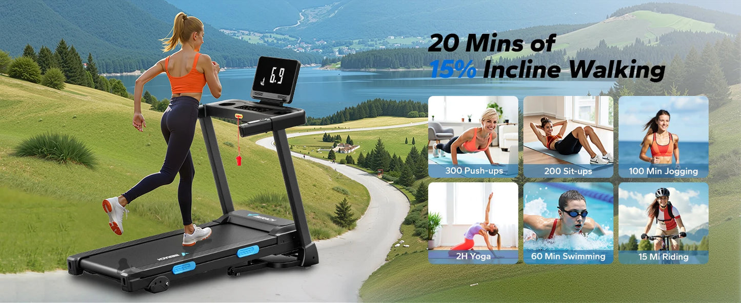 Merach Foldable Treadmill T12 Incline Quiet Cardio