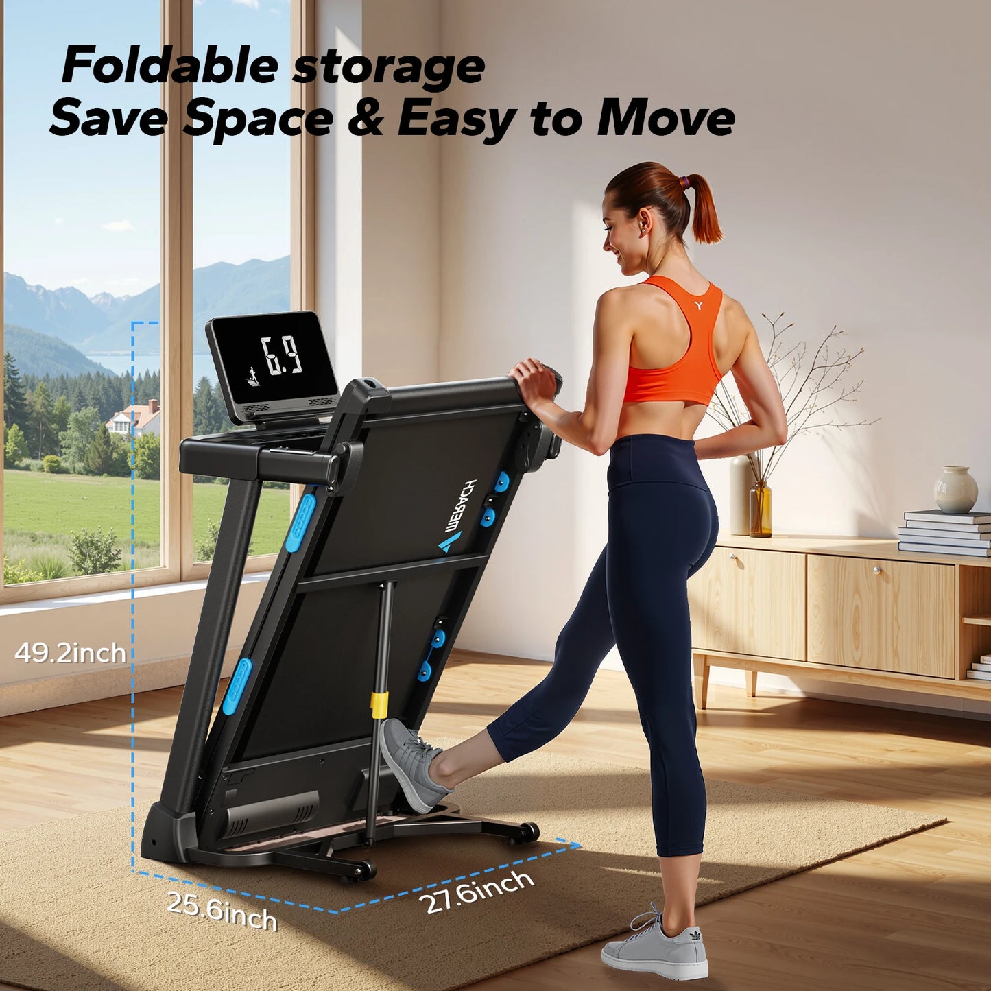 Merach Foldable Treadmill T12 Incline Quiet Cardio