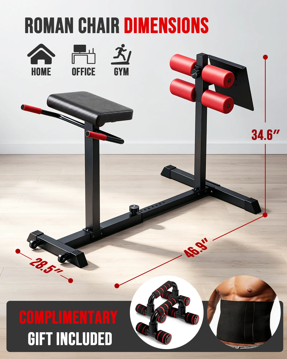EYESUN Roman Chair Hyperextension Bench For Home Gym Strength Training