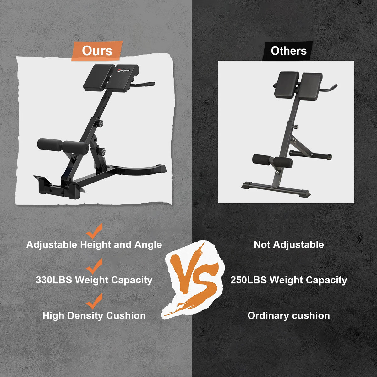 Foldable Roman Chair Back Extension Machine for Core Glute Workouts