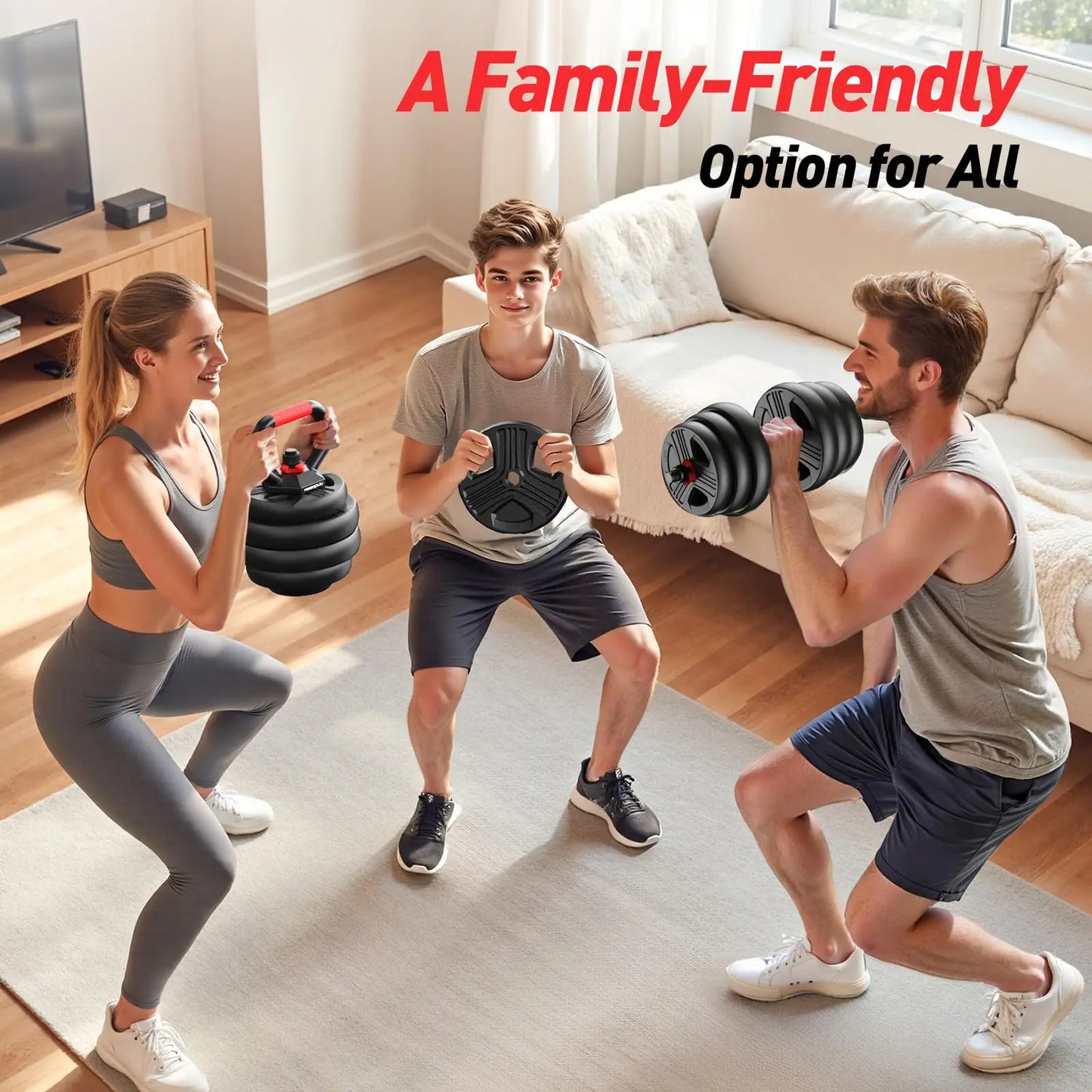 FED Fitness Adjustable 5 In 1 Free Weights Dumbbell Set