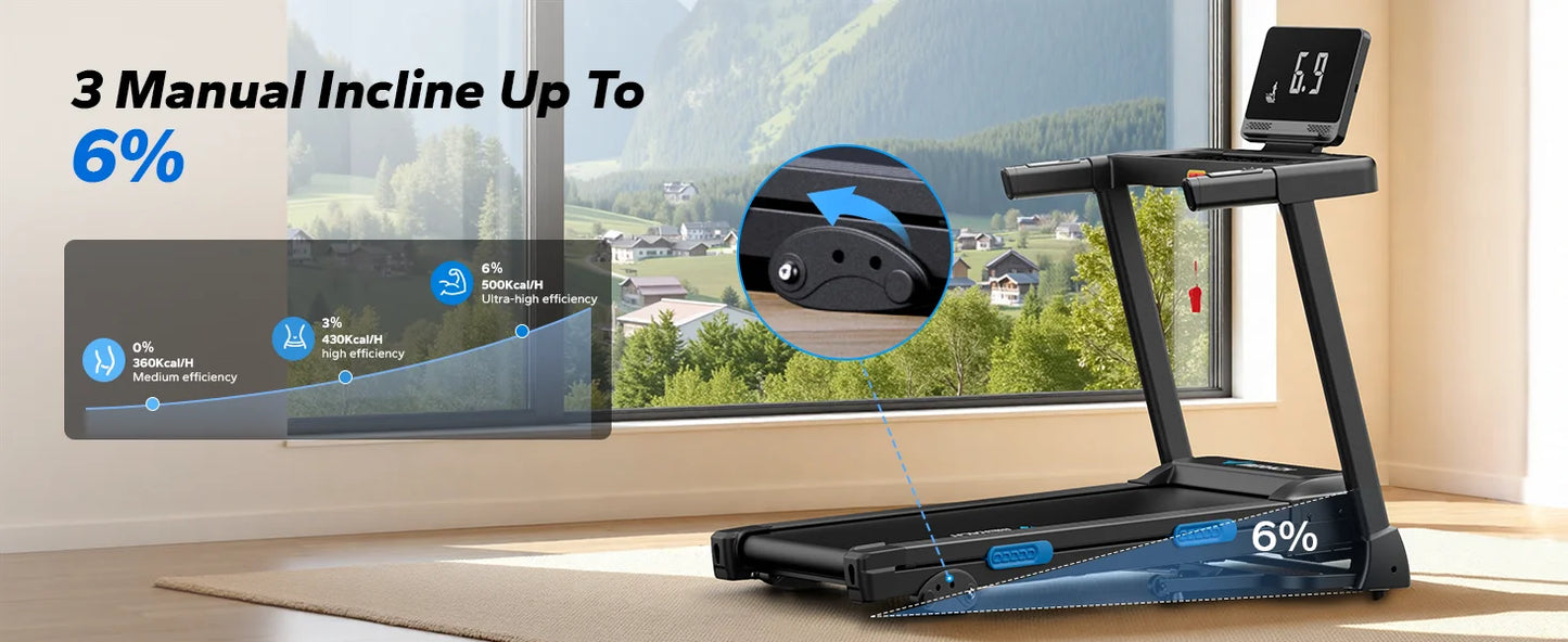 MERACH Foldable Treadmill T12 Incline With Heart Rate Monitoring