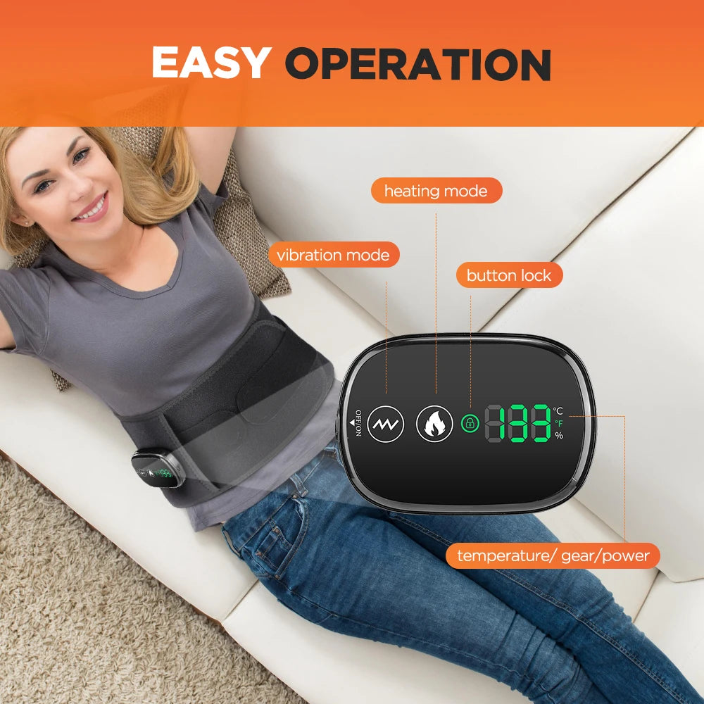 PASTSKY Electric Heating Lumbar Waist Massager With Heat And Vibration