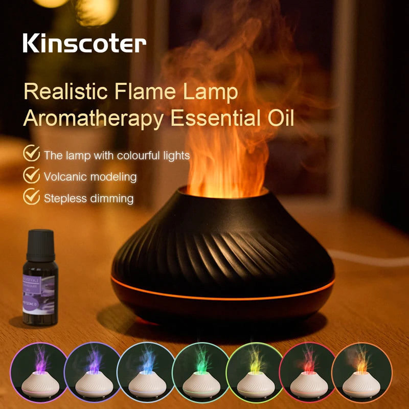 Kinscoter Volcanic Aroma Diffuser USB Humidifier With Night Light
