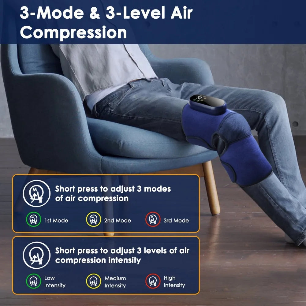 Cordless Heated Knee Massager With Five-Level Heating Three-Level VibrationTherapy